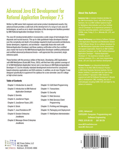 Advanced Java EE Development for Rational Application Developer 7.5 ...