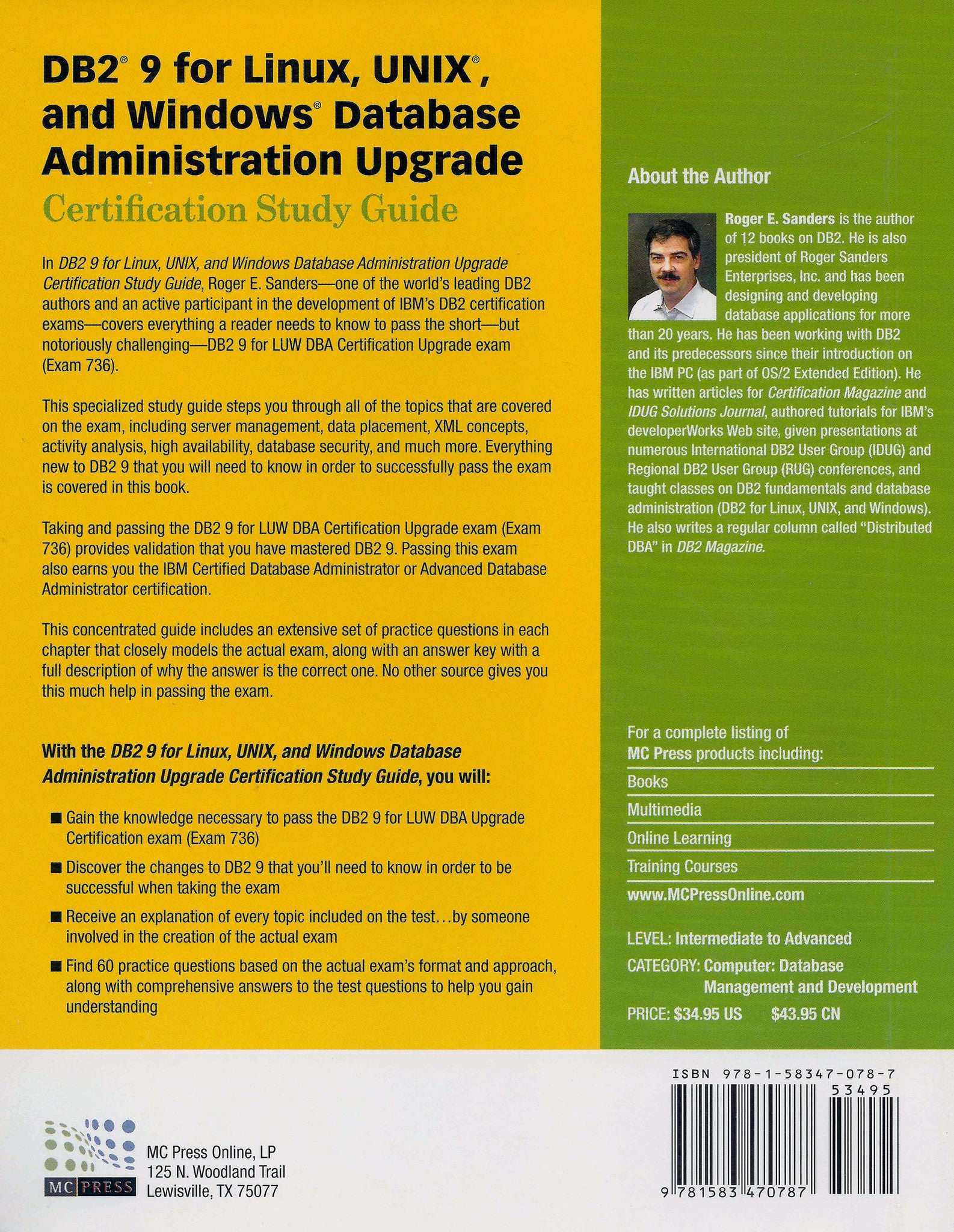 Db Unix DB2 9 for Linux, UNIX, and Windows Database Administration Upgrade (Ex ...