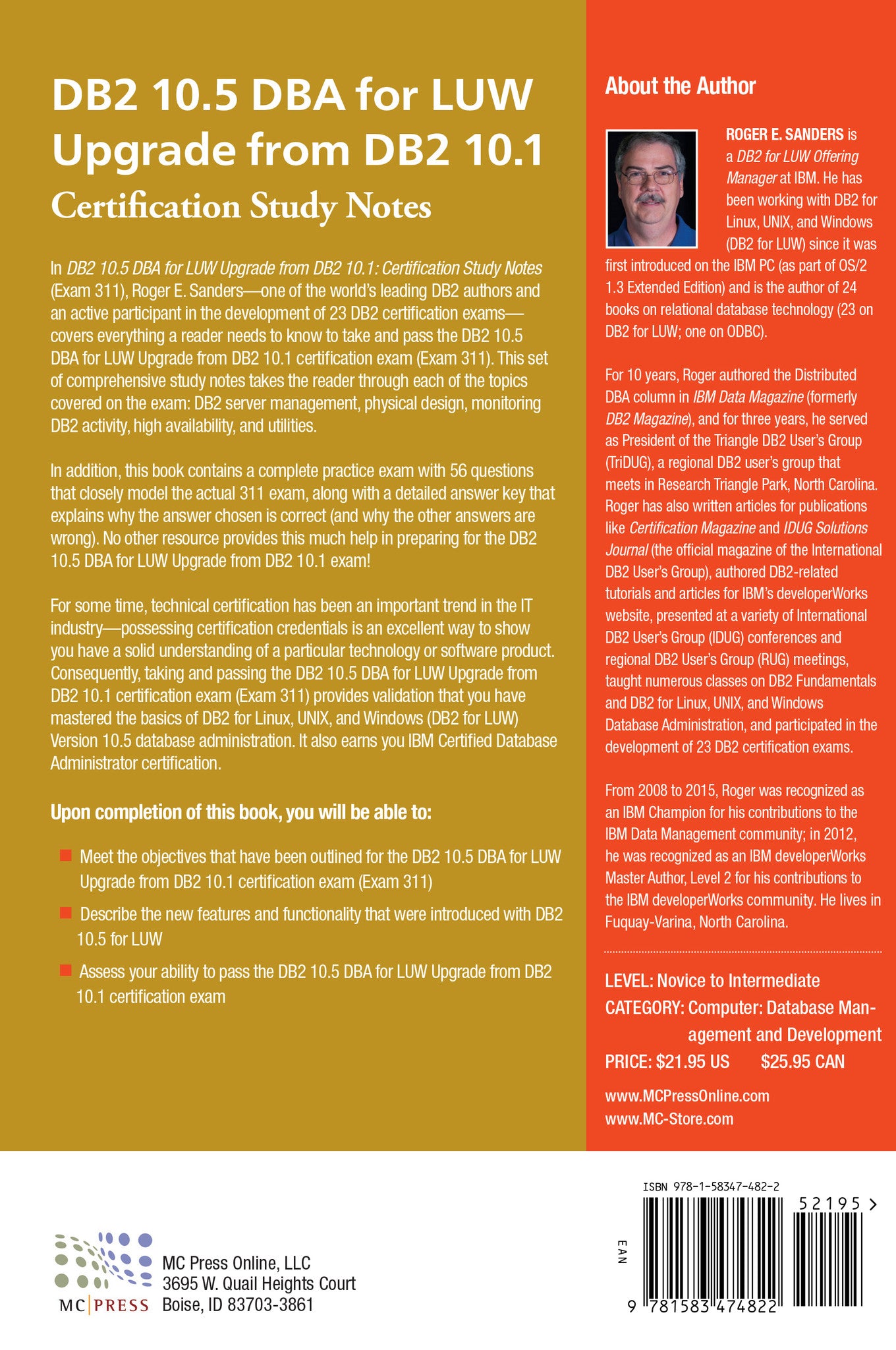 DB2 10.5 DBA for LUW Upgrade from DB2 10.1 Study Notes MC Press Bookstore