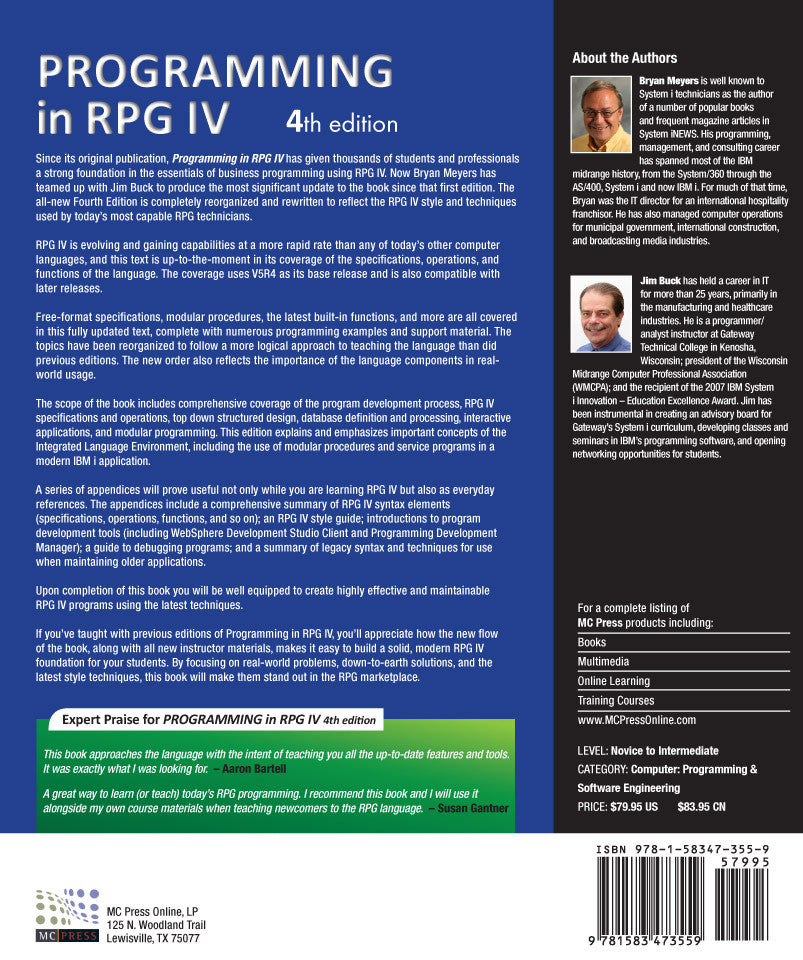 Programming Paper Rpg Programming in RPG IV - MC Press Bookstore
